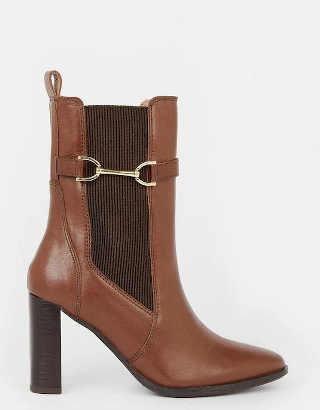 Leather Heeled Buckle Boot, 4 of 3