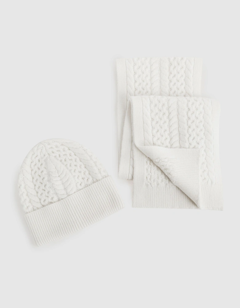 Knitted Scarf and Beanie Hat Set