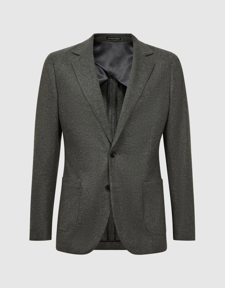 Slim Fit Single Breasted Wool Blazer