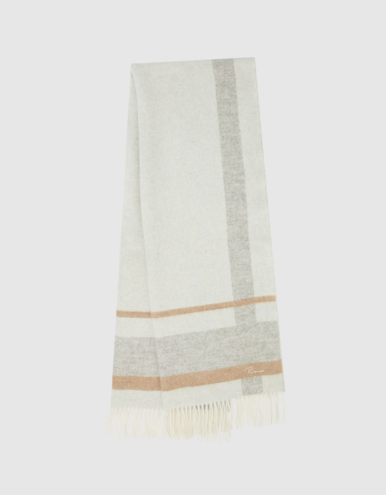 Lambswool-Cashmere Check Scarf