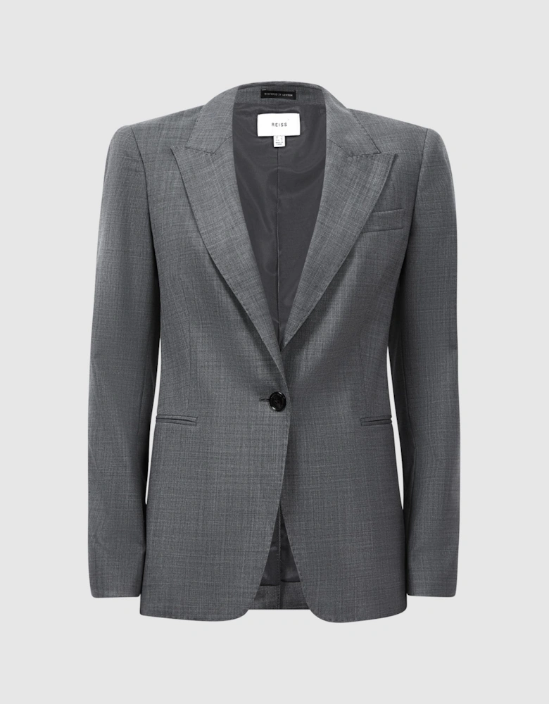 Tailored Fit Wool Blend Single Breasted Suit Blazer
