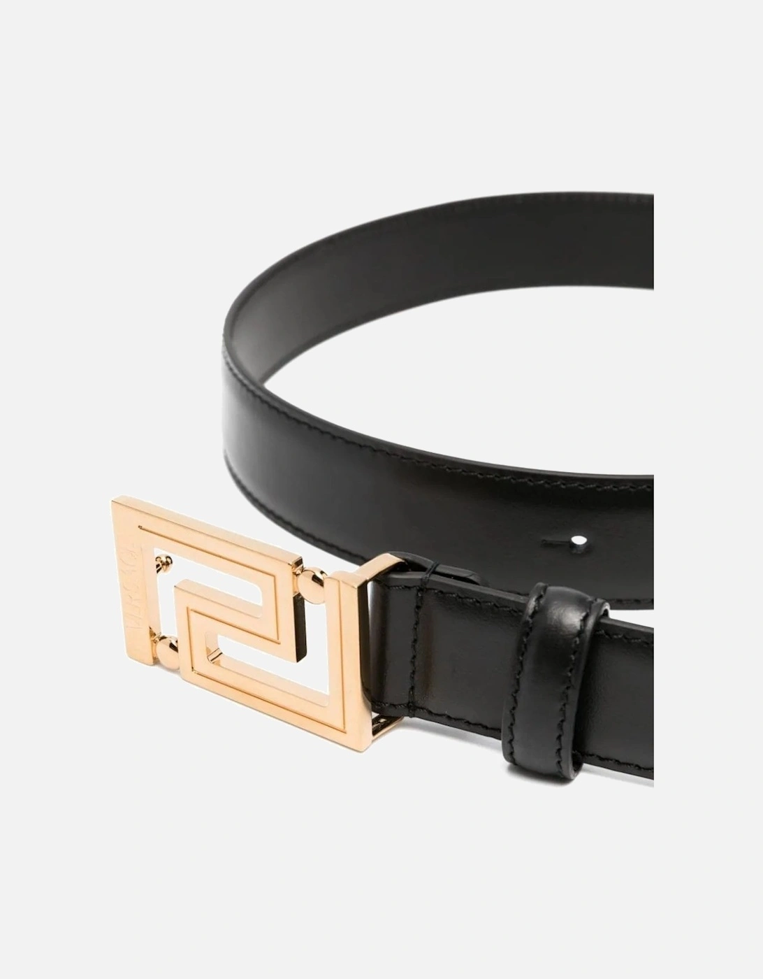 Greca Leather Belt Black