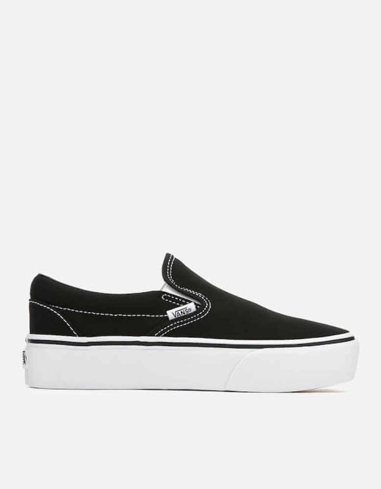 Women's Classic Platform Slip-On Trainers - Black