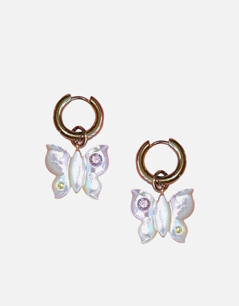 Farfalla Glow Mother of Pearl Gold-Plated Earrings