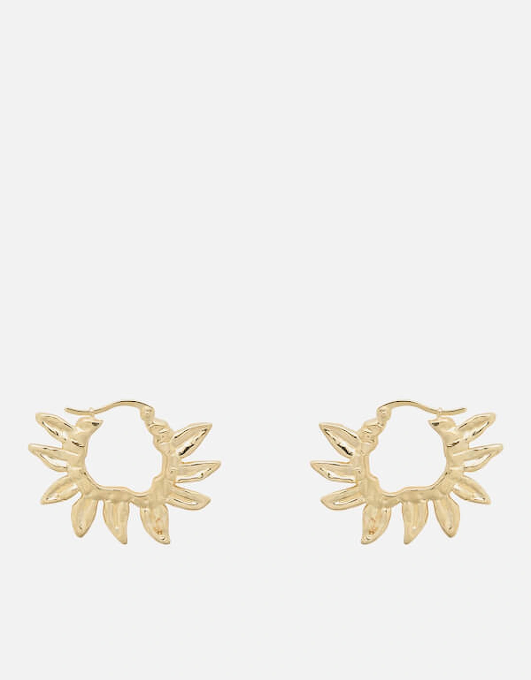 Sunflower Petals Gold-Plated Sterling Silver Hoop Earrings, 2 of 1