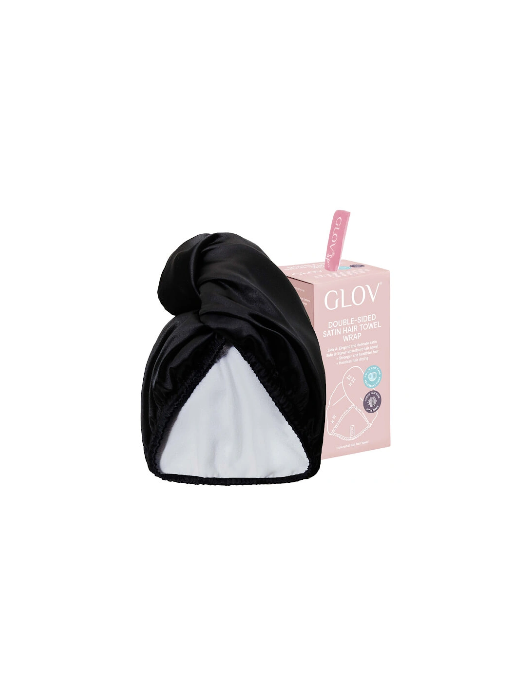GLOV® Double-Sided Satin Premium Hair Wrap Towel - Satin Black, 2 of 1