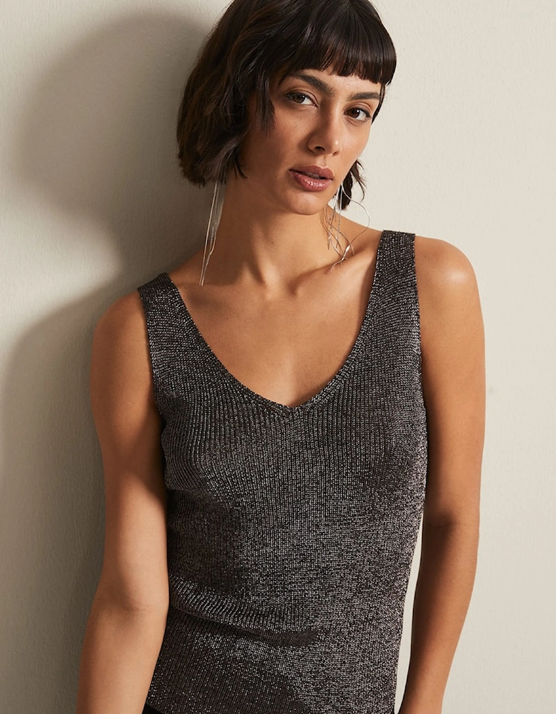 Cassia Metallic Knitted Vest, 7 of 6