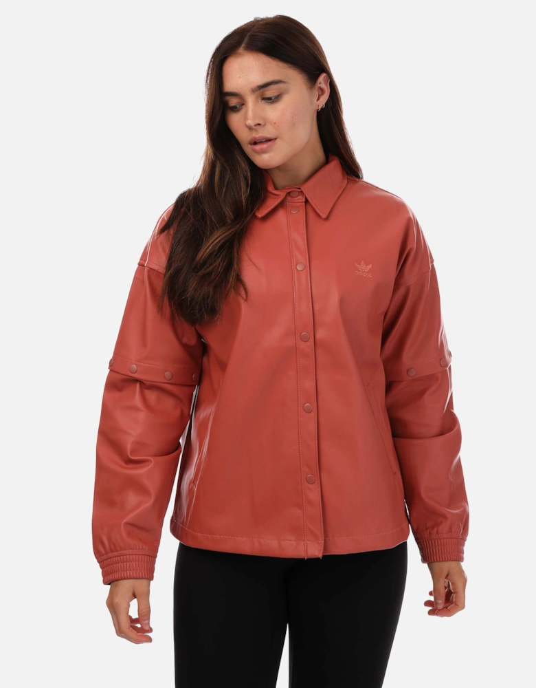 Womens Always Original Faux Leather Track Top