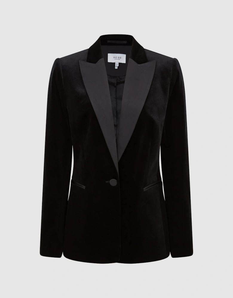 Velvet Single Breasted Suit Blazer