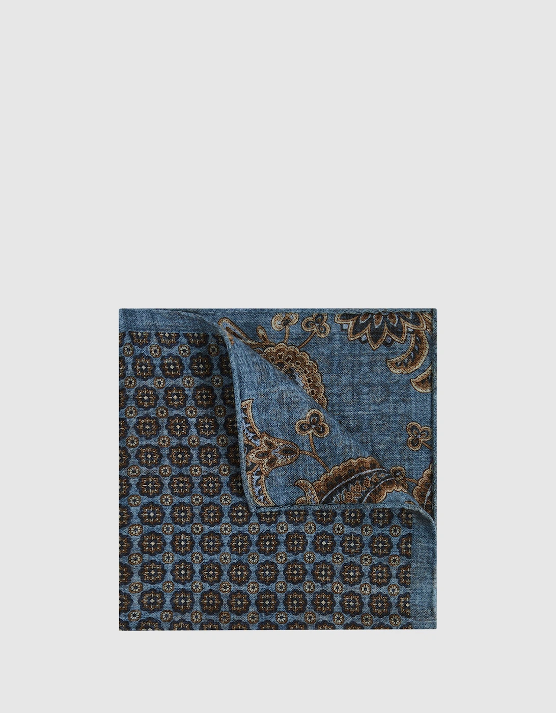 Wool-Cotton Reversible Pocket Square, 2 of 1