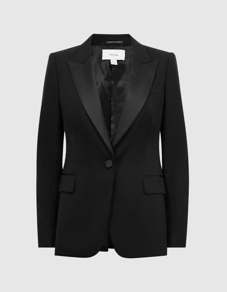 Slim Fit Single Breasted Satin Suit Blazer