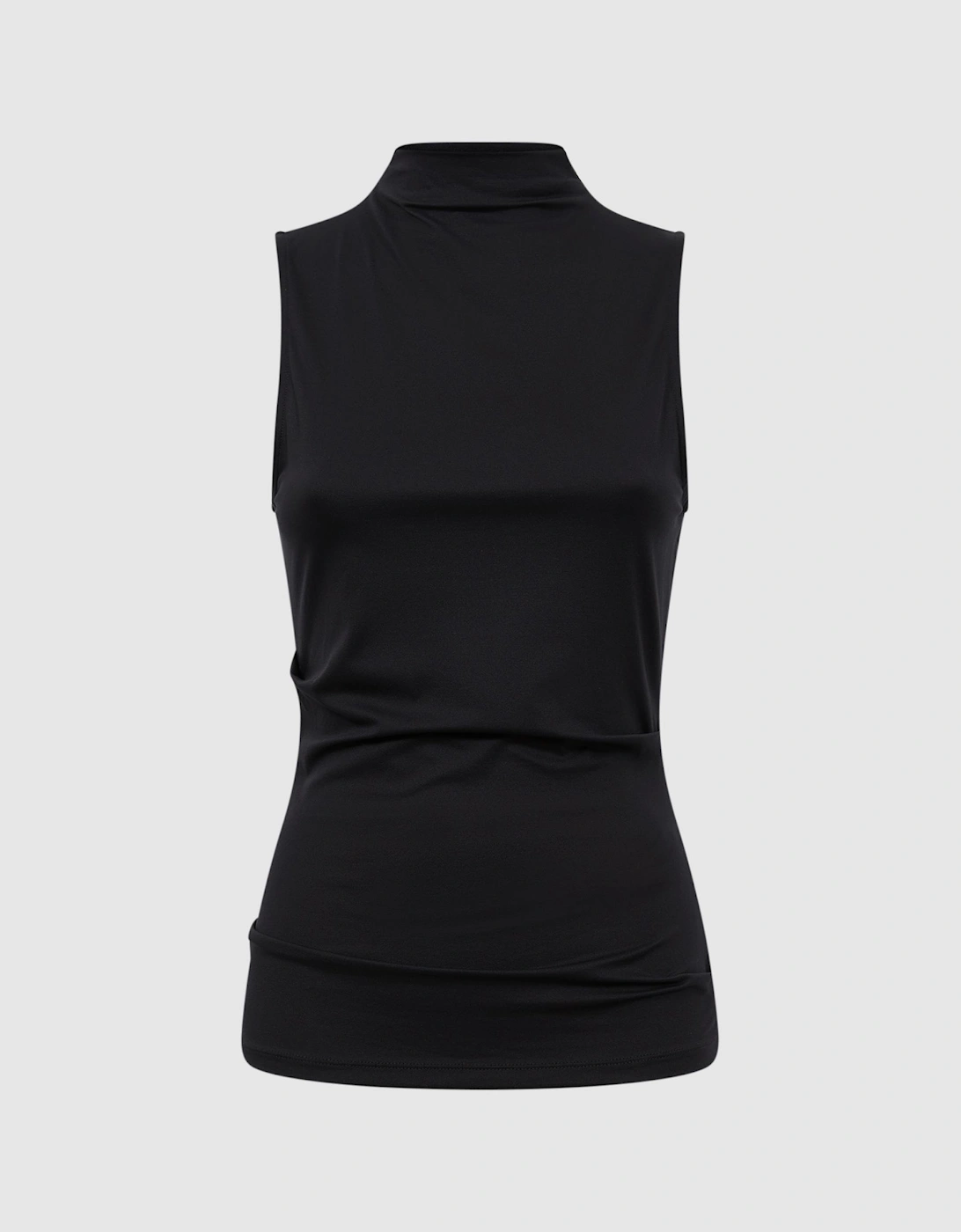 Fitted Ruched High-Neck Top, 2 of 1