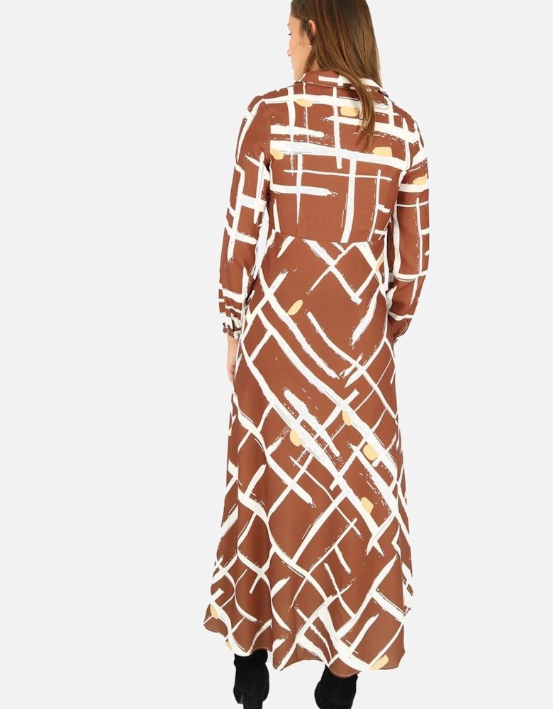 Denia Vee Print Maxi Dress