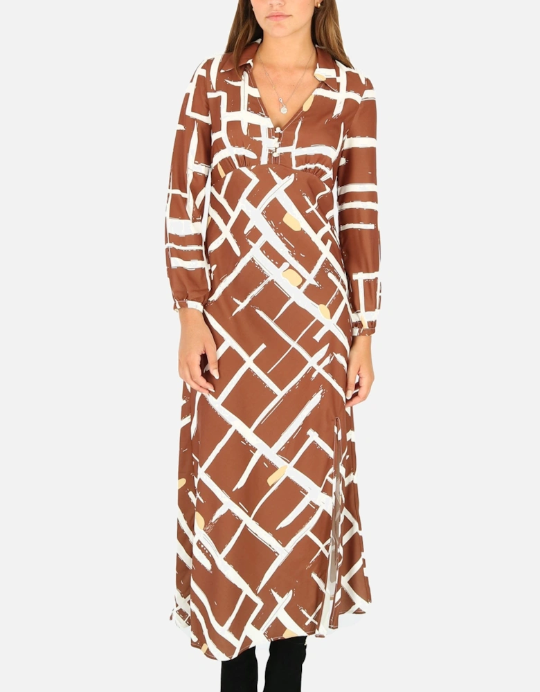 Denia Vee Print Maxi Dress