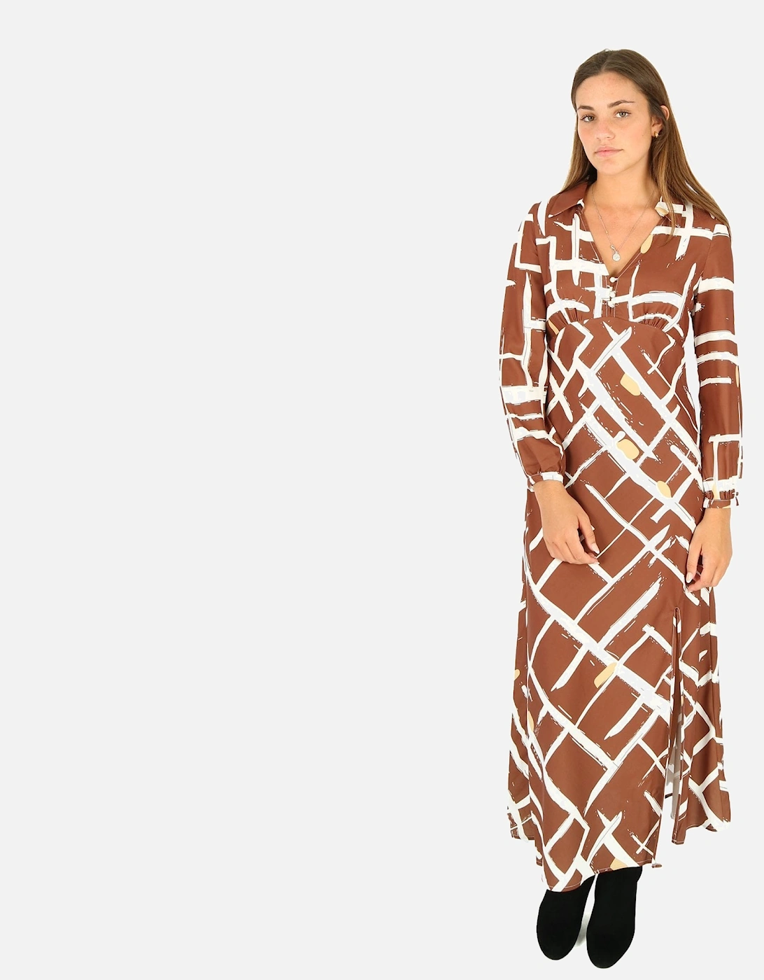 Denia Vee Print Maxi Dress