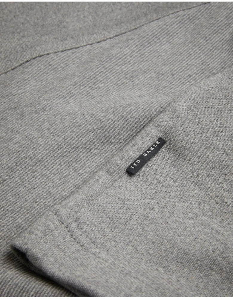 LS Textured Panel Half Zip Grey Grey