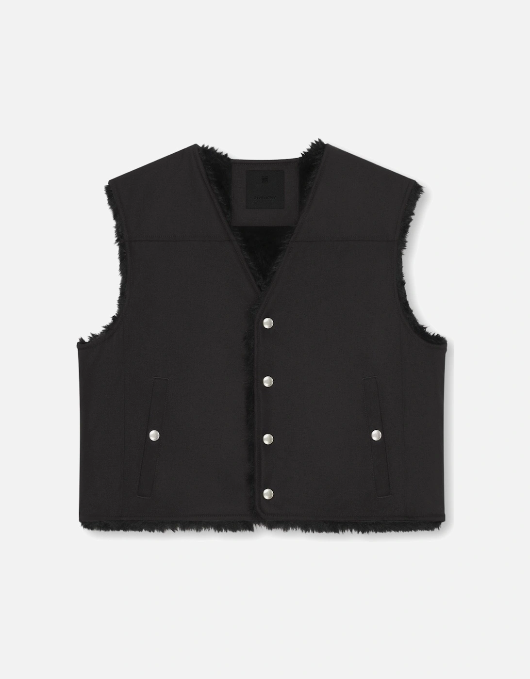 Snap Button Down Gilet Black, 6 of 5