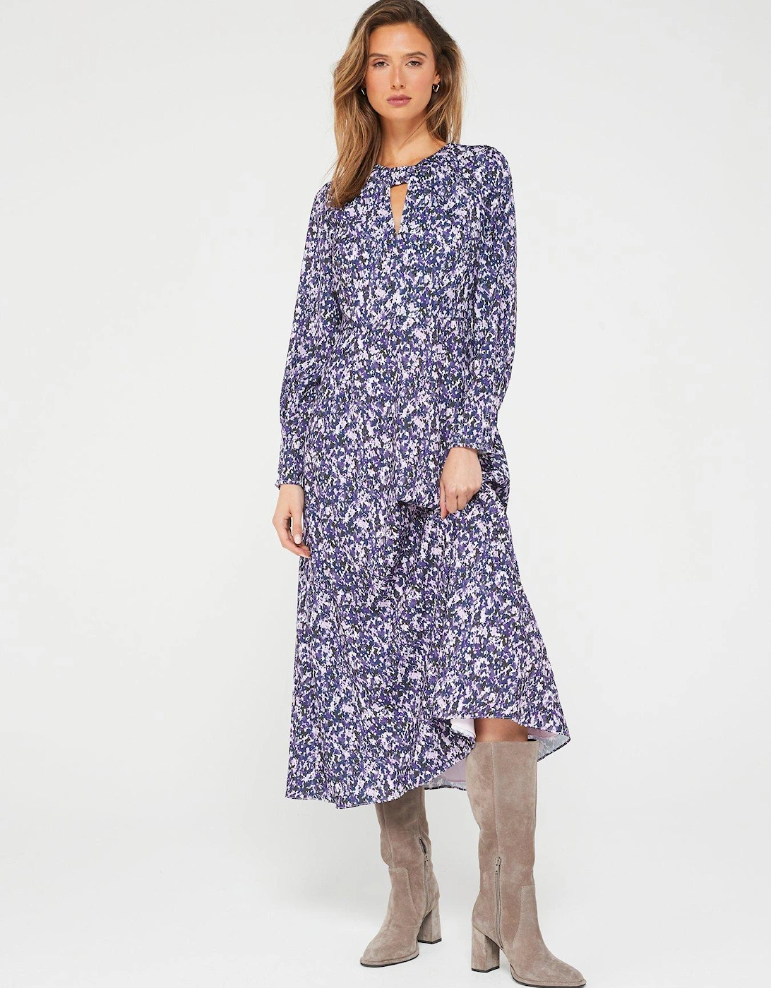 Printed Knot Neck Midaxi Dress - Multi, 7 of 6