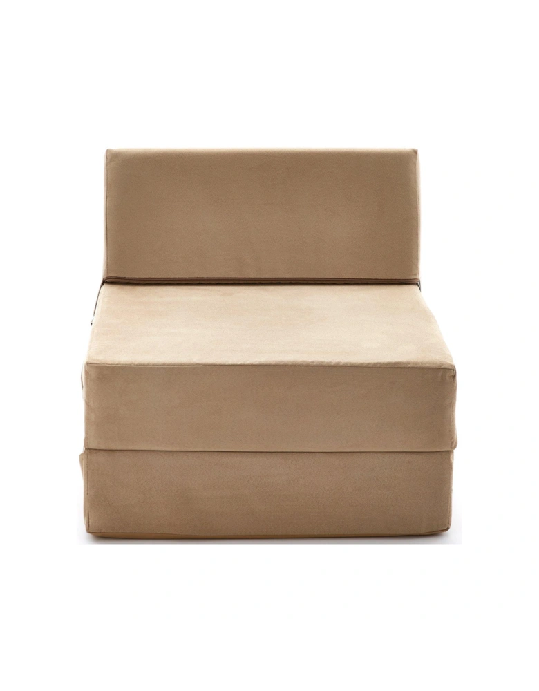 Single Folding Chair Bed Cream