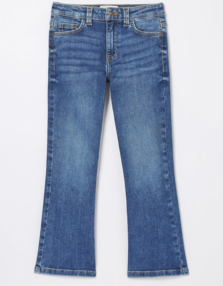 Girls Farley Flared Denim Jeans - Denim Blue