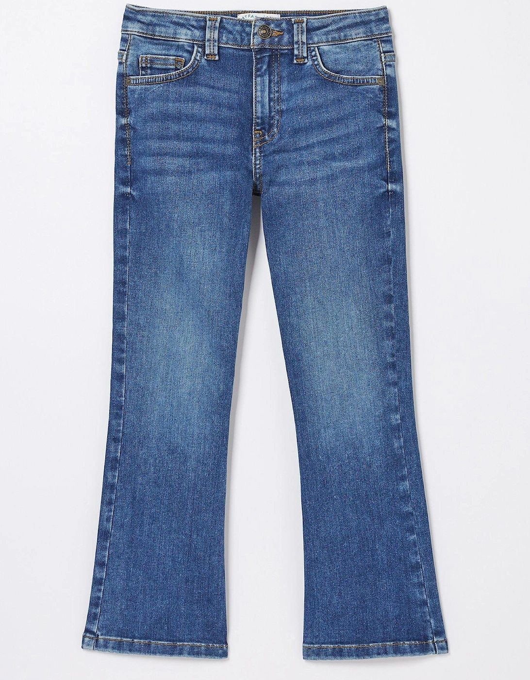 Girls Farley Flared Denim Jeans - Denim Blue, 2 of 1