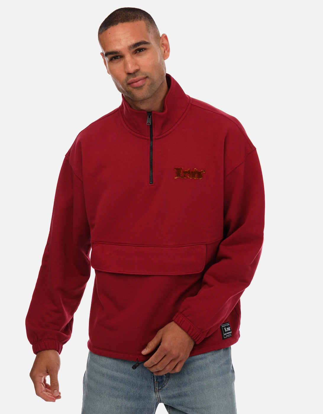 Mens Relaxed 1/4 Zip Pouch Jacket, 5 of 4