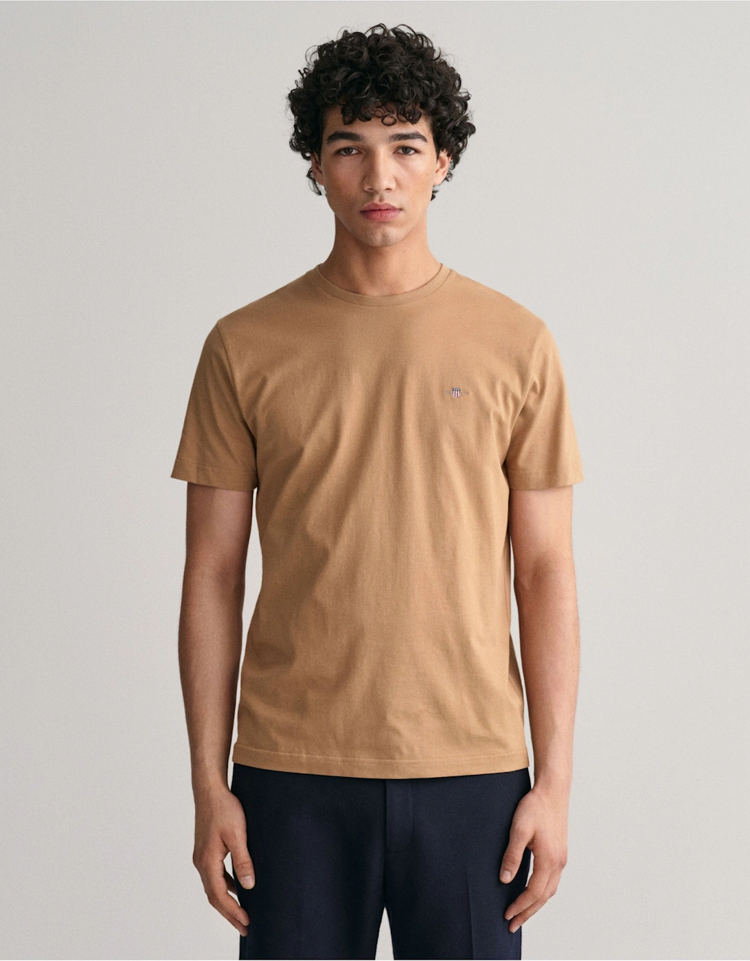 Regular Fit Shield Warm Khaki T-Shirt