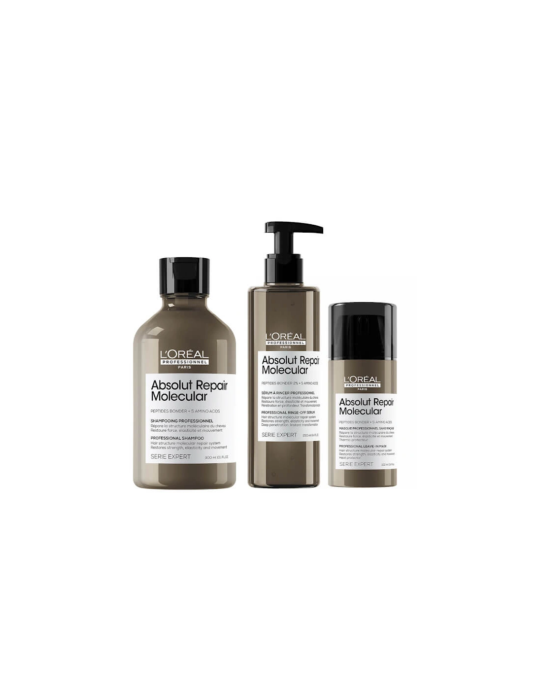 Professionnel Serie Expert Absolut Repair Molecular Shampoo, Rinse-off Serum and Mask Routine for Damaged Hair, 2 of 1