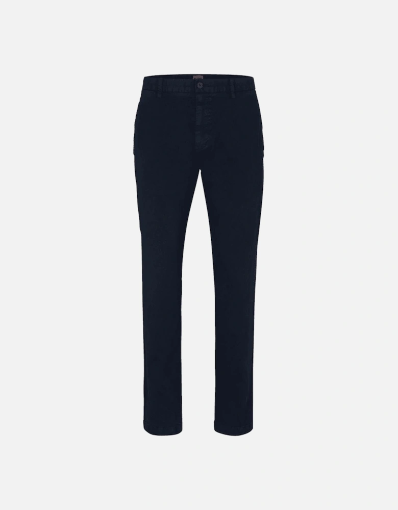 HUGO Embroidered Logo Navy Chino Pants