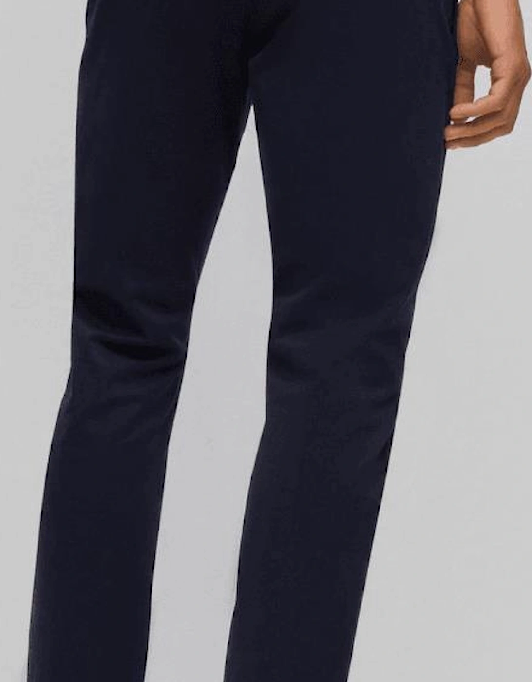 HUGO Embroidered Logo Navy Chino Pants