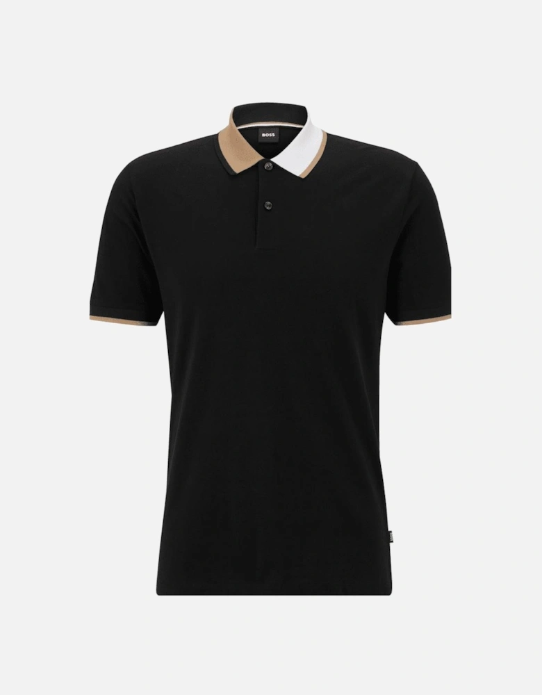 Parlay 177 Colour Block Black Polo Shirt