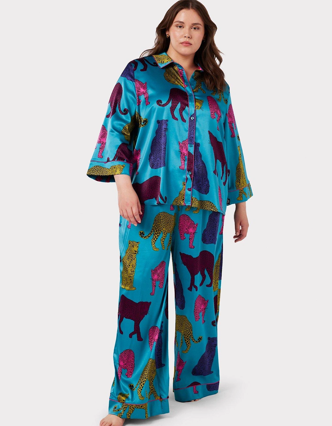 Curve Fibres Leopard Print Pyjama Set, 2 of 1