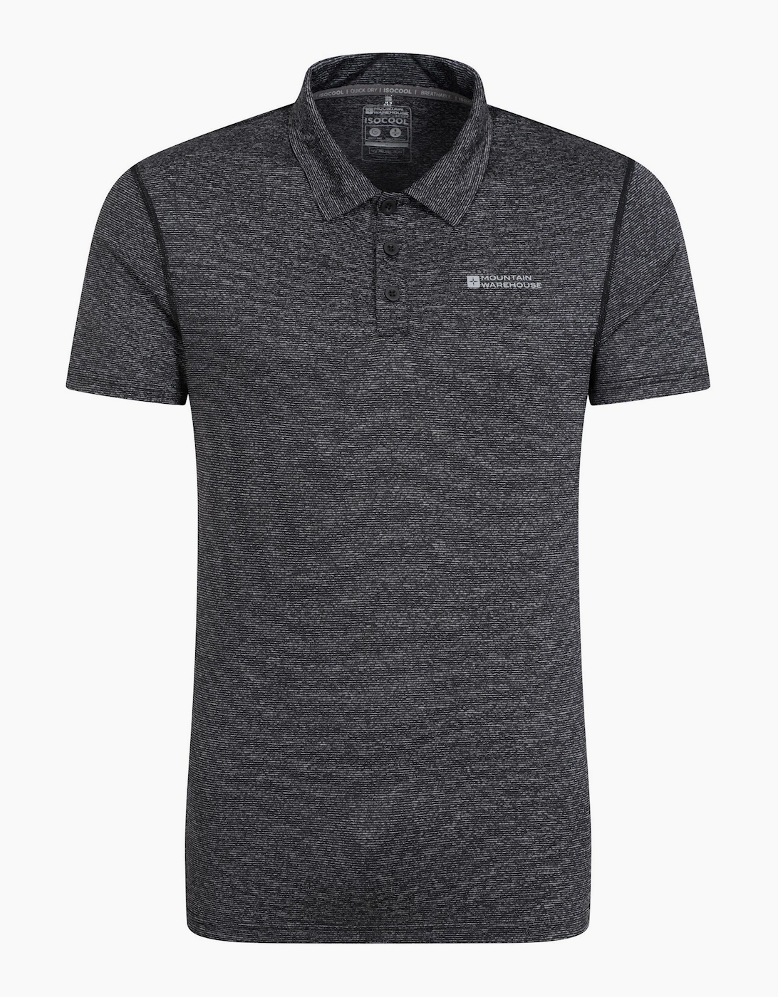 Men's Mountain Warehouse Mens Agra Stripe Polo Shirt - Black - Size, 32