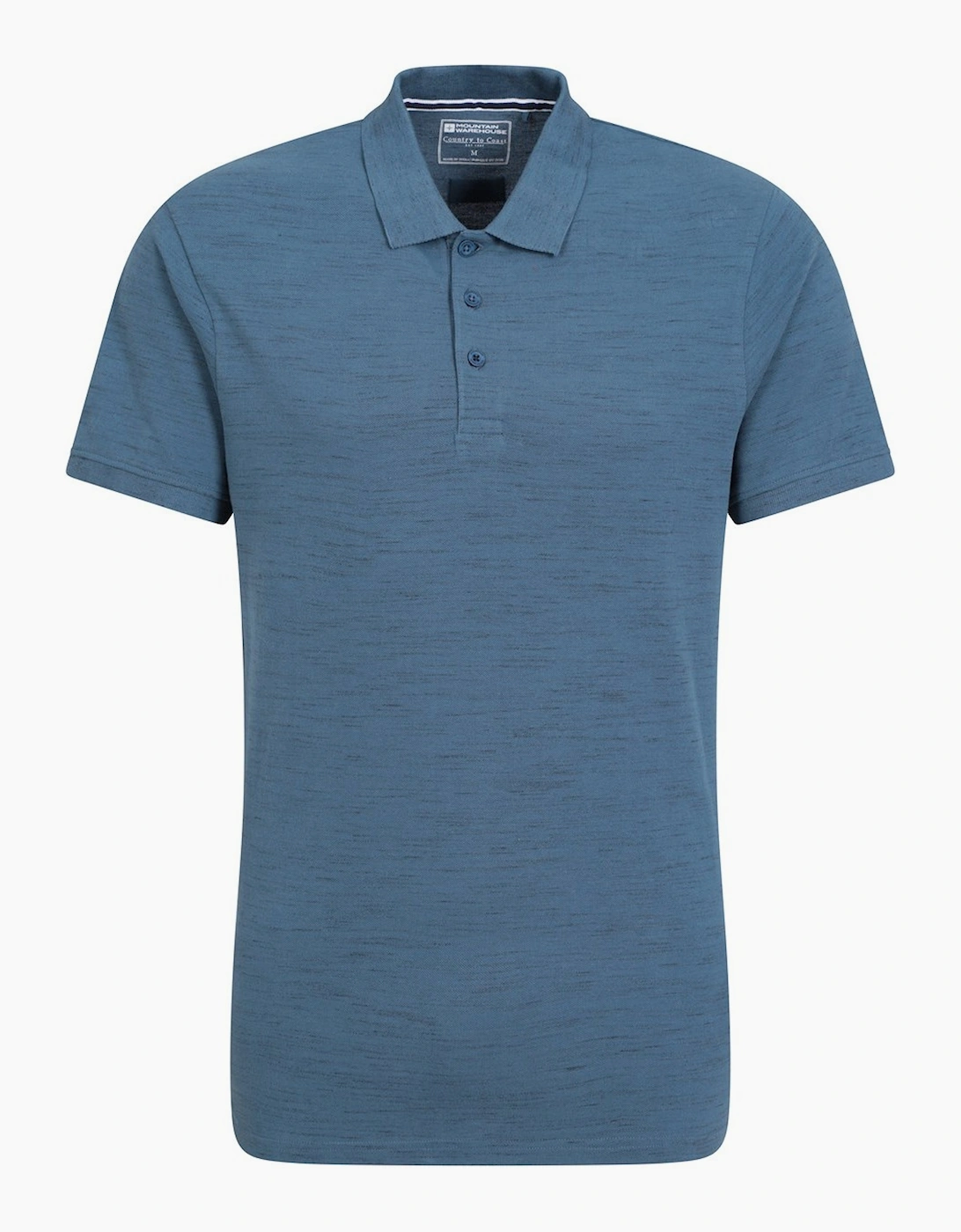 Mountain Warehouse Men's Blue Dawnay Textured Pique Polo Shirt - Size 46