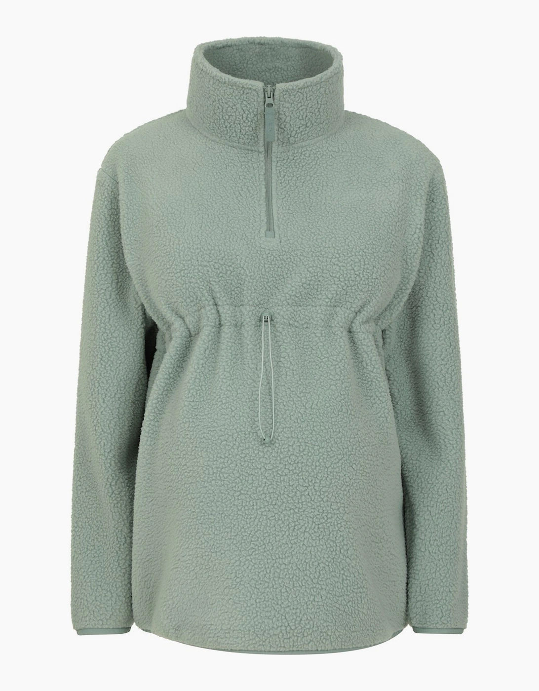 Mountain Warehouse Women's Green / Cosy Sherpa Half Zip Maternity Fleece Top - Size: 6 Uk