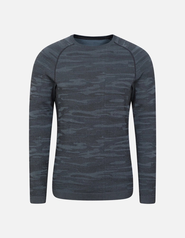 Mens Alpine Camo Seamless Base Layer Top