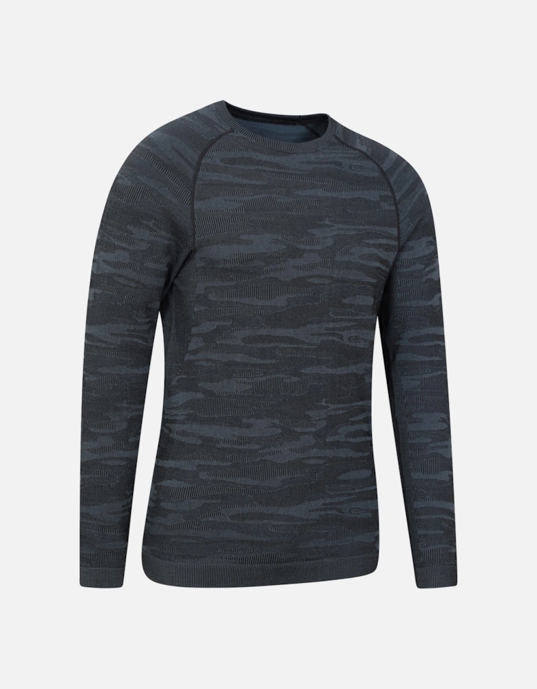 Mens Alpine Camo Seamless Base Layer Top