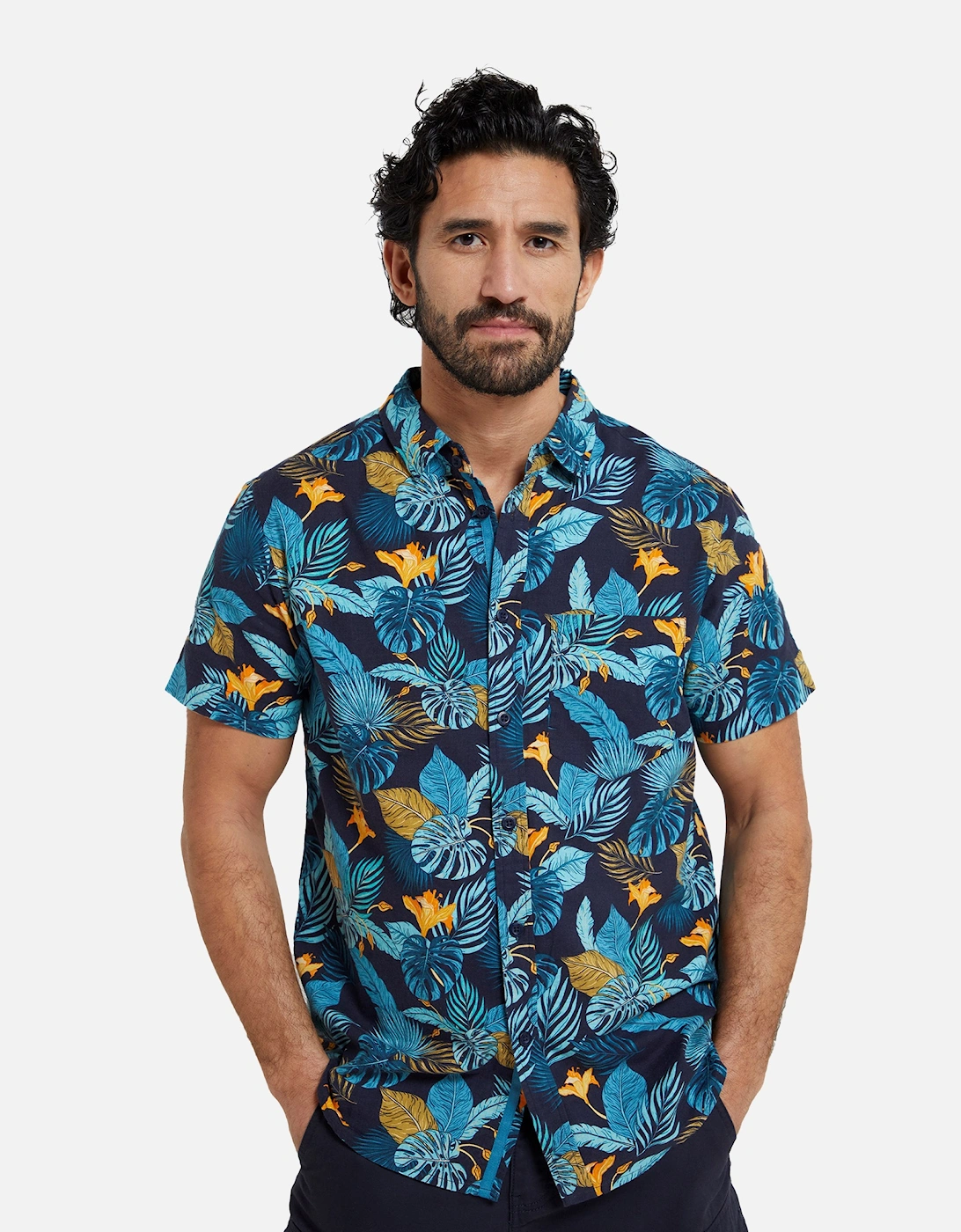 Mens Tropical Short-Sleeved Shirt, 4 of 3