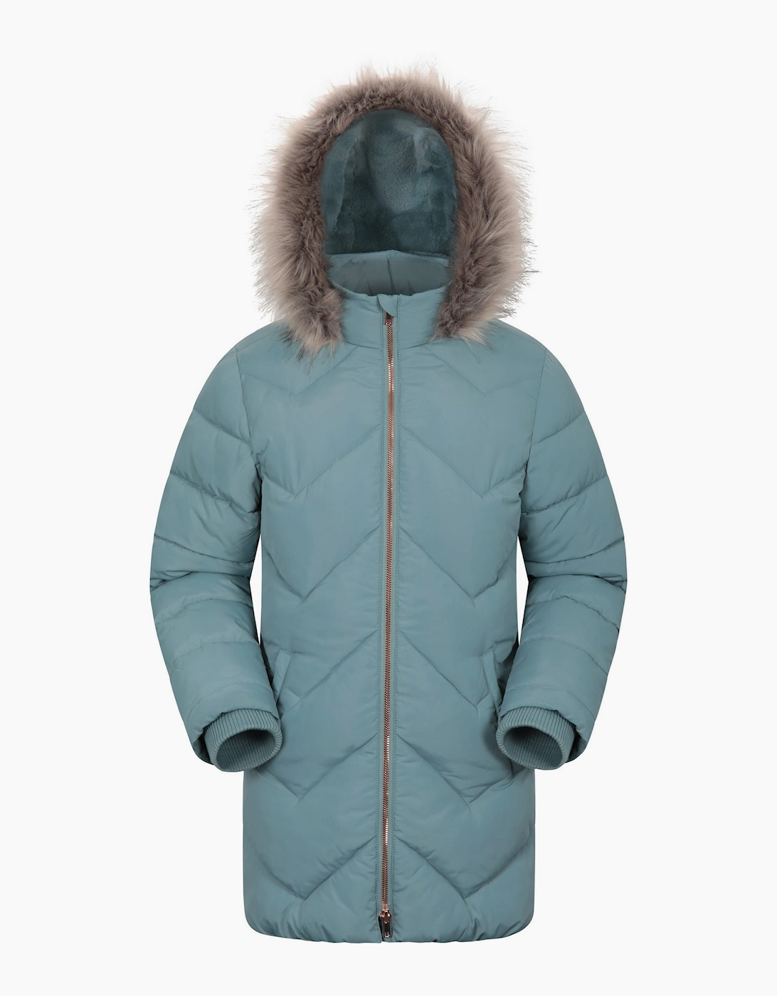 Mountain Warehouse Unisex Blue/Green Childrens/ Galaxy Water Resistant Padded Jacket - Size 11 Years/12 Years Kids