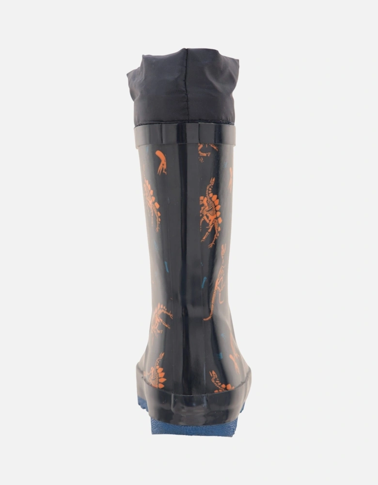 Childrens/Kids Dinosaur Skeleton Wellington Boots