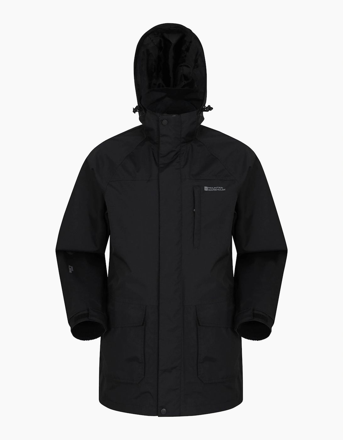 Mountain Warehouse Men's Mountain Warehouse Mens Glacier II Long Waterproof Jacket - Black