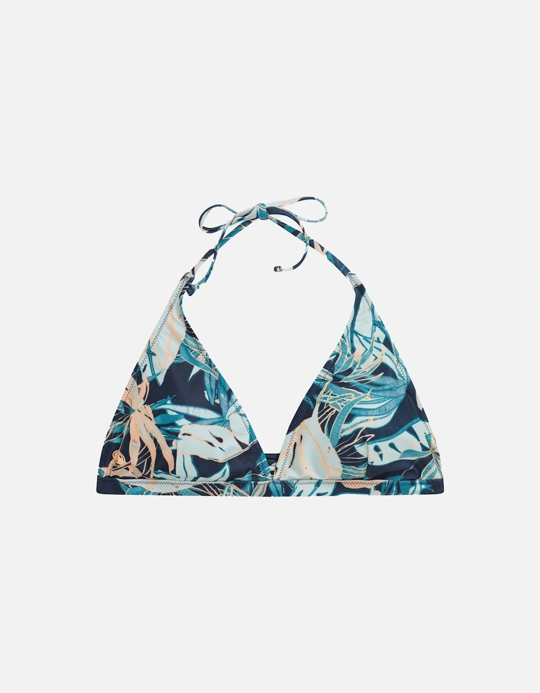 Womens/Ladies Iona Leaf Print Halter Neck Bikini Top, 5 of 4