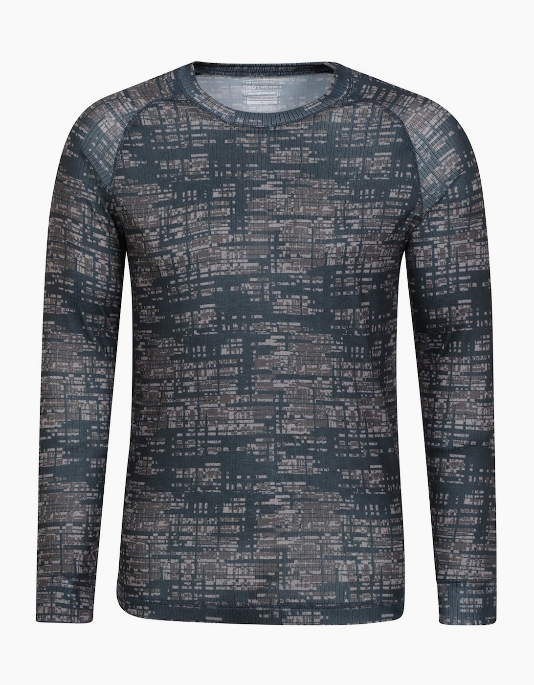 Mountain Warehouse Men's Black Talus Printed Long-Sleeved Thermal Top  4XL