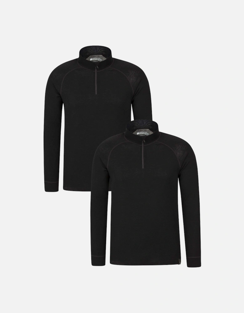 Mens Merino Wool Base Layer Top (Pack of 2)