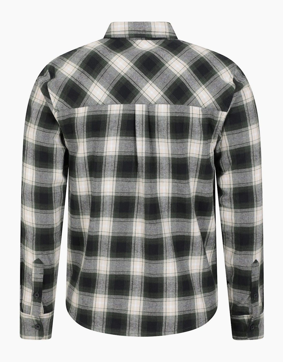 Men's Mountain Warehouse Mens Trace Flannel Long-Sleeved Shirt - Green - Size: Regular/36