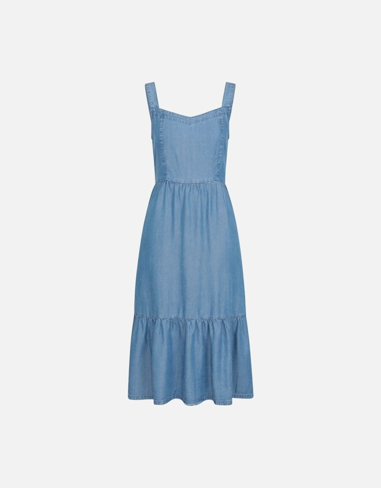 Womens/Ladies Zante Tiered Chambray Midi Dress