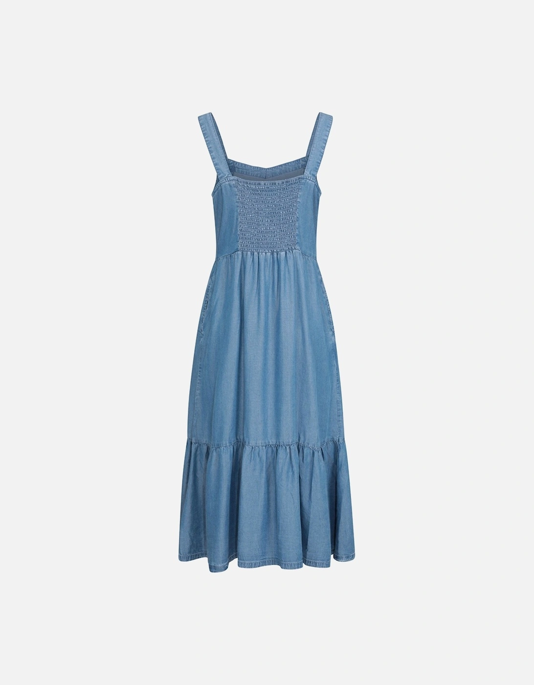 Womens/Ladies Zante Tiered Chambray Midi Dress