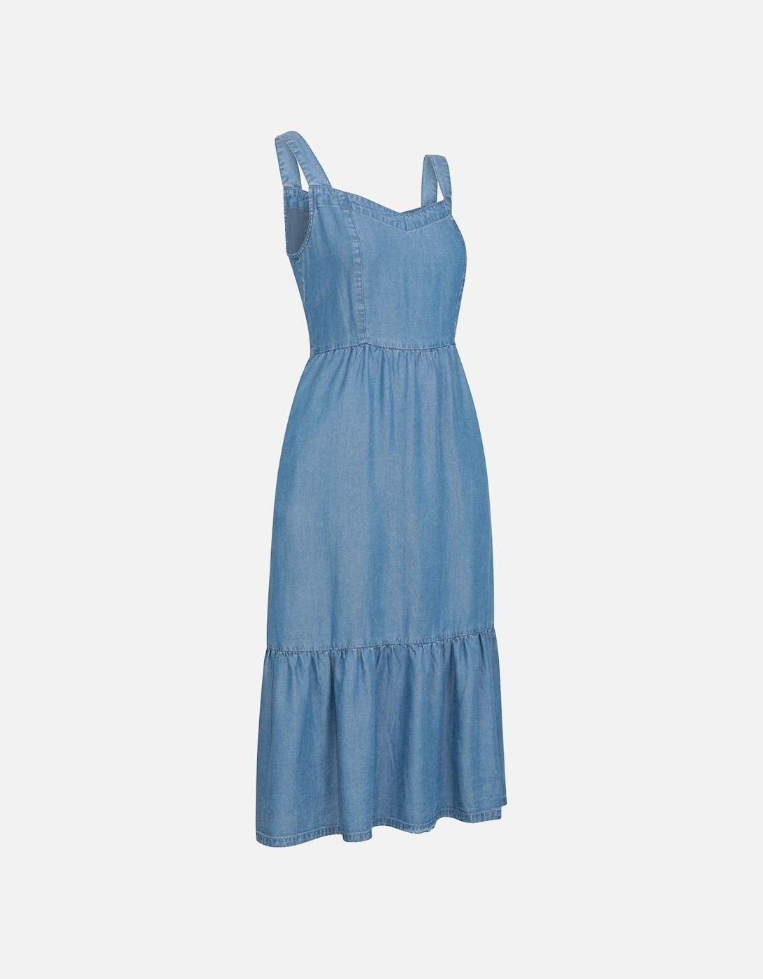 Womens/Ladies Zante Tiered Chambray Midi Dress