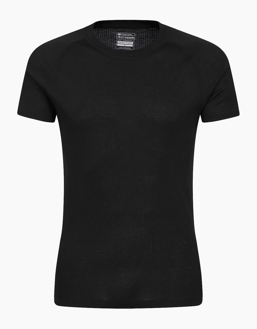 Mountain Warehouse Men's Black Talus Round Neck Short-Sleeved Thermal Top - Size 44
