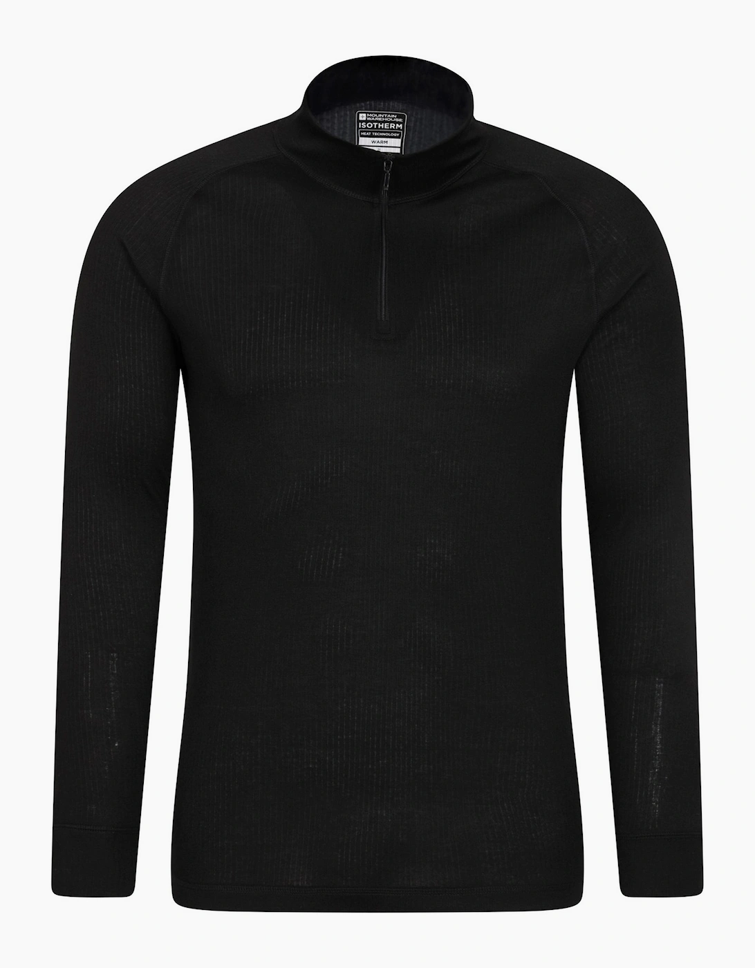 Mountain Warehouse Men's Black Talus Zip Neck Long-Sleeved Thermal Top - Size: 4XL